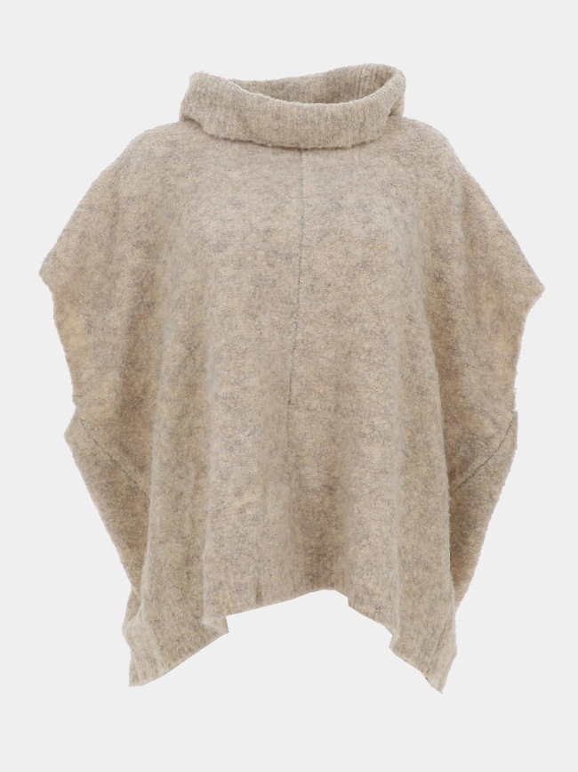 Pull col roulé en laine liroy beige femme - Le Temps Des Cerises