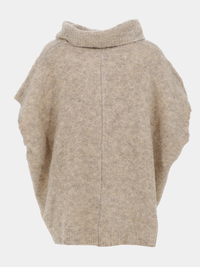 Pull col roulé en laine liroy beige femme - Le Temps Des Cerises