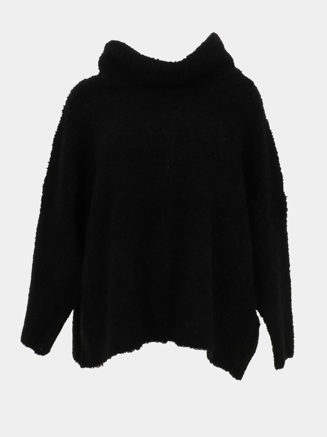 Pull col roulé en laine roy noir femme - Le Temps Des Cerises