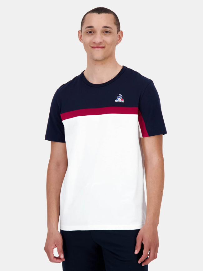 T-shirt tricolore n2 blanc bleu homme - Le Coq Sportif