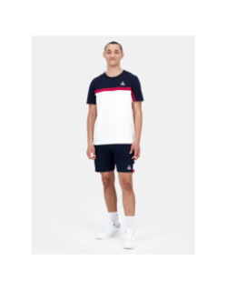 T-shirt tricolore n2 blanc bleu homme - Le Coq Sportif