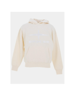 Sweat à capuche logo brodé polaris beige homme - Project X Paris