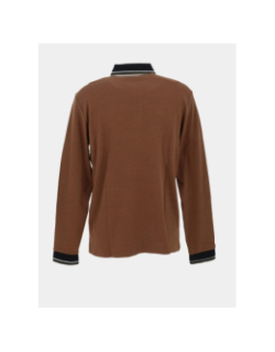 Polo manches longues gavroch marron homme - Benson & Cherry