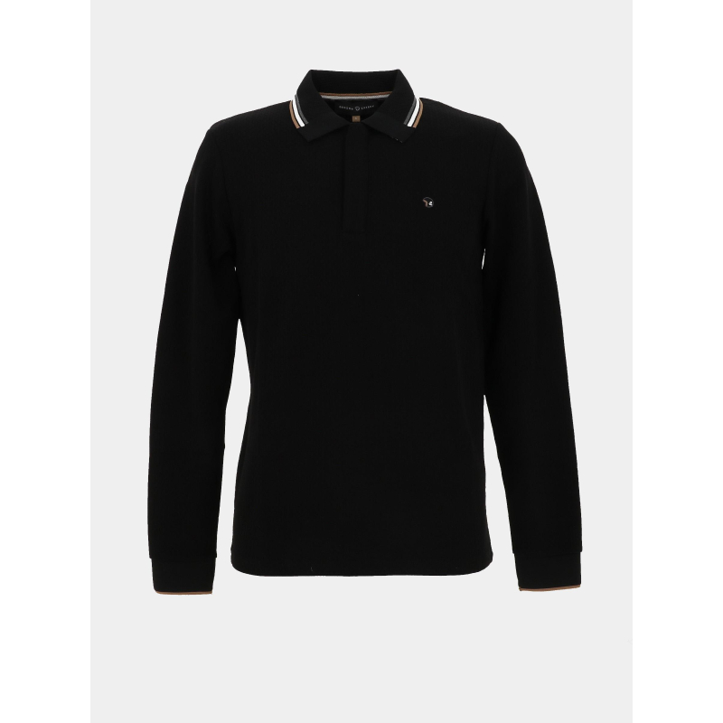 Polo manches longues gabin noir homme - Benson & Cherry