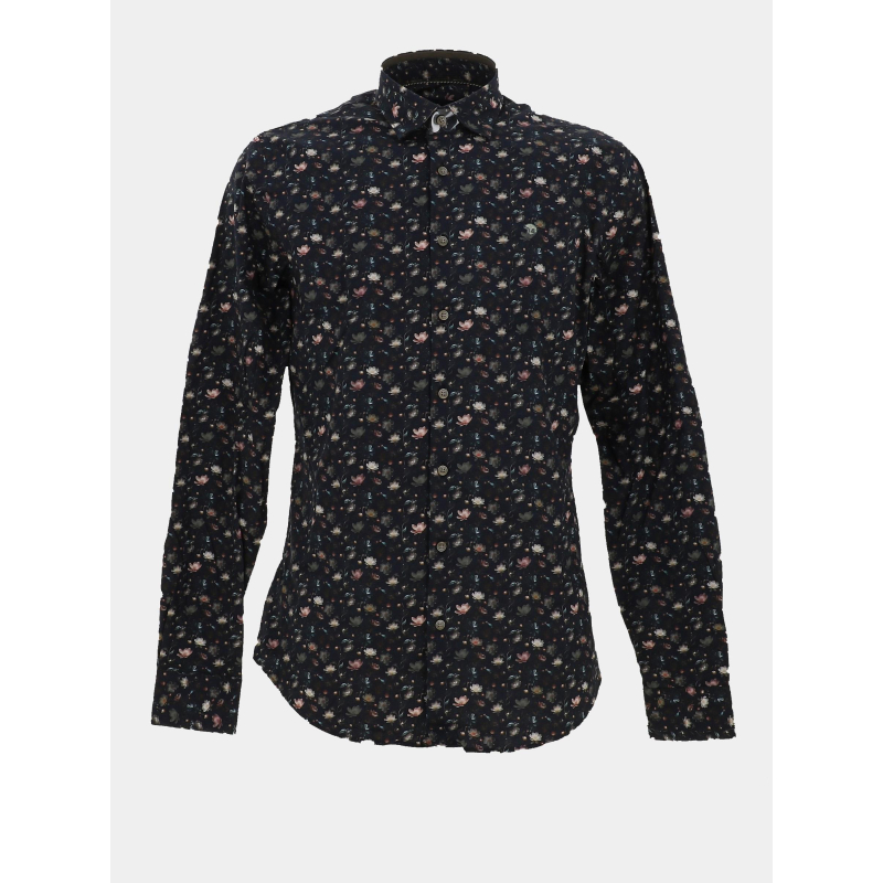 Chemise à fleurs lotus bleu marine homme - Benson & Cherry