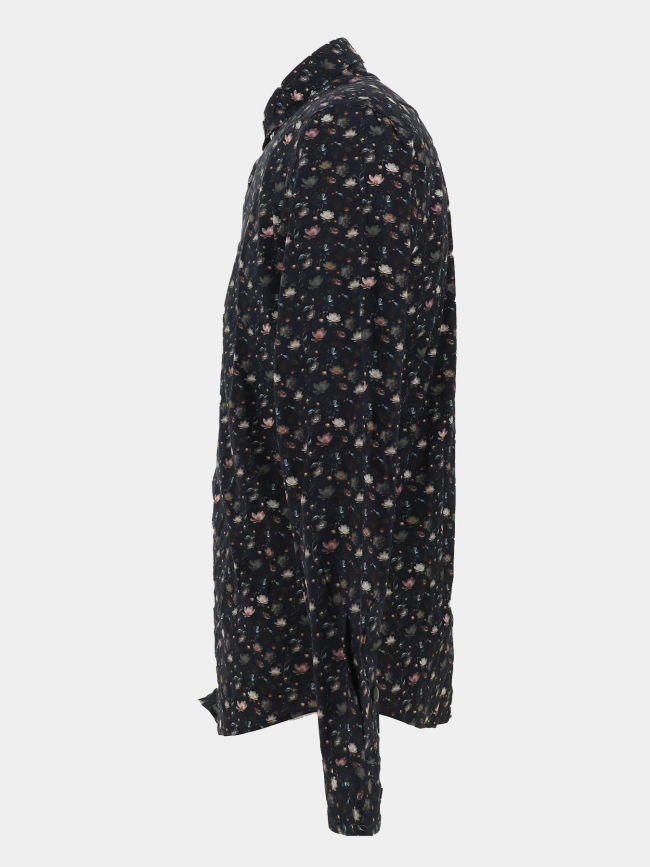 Chemise à fleurs lotus bleu marine homme - Benson & Cherry