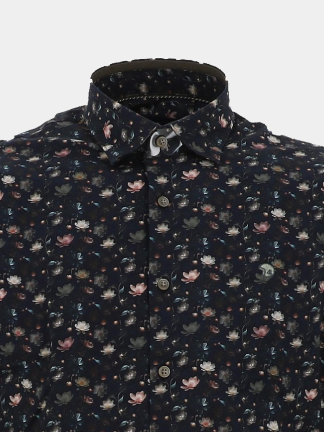 Chemise à fleurs lotus bleu marine homme - Benson & Cherry