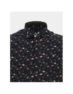 Chemise à fleurs lotus bleu marine homme - Benson & Cherry