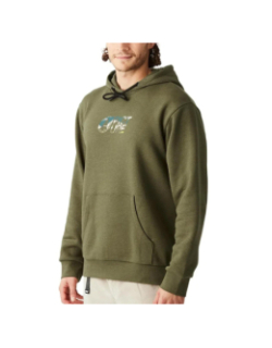 Sweat à capuche basement camo vert homme - Picture