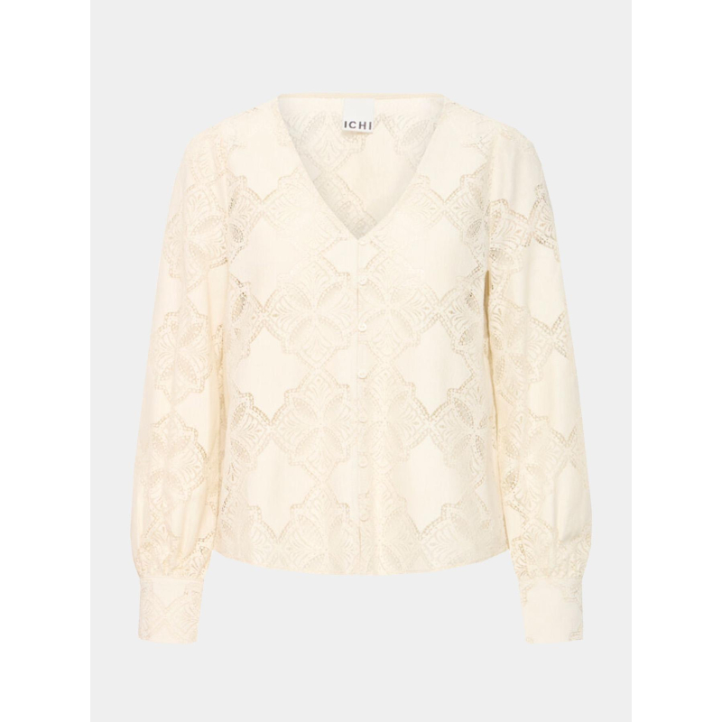 Chemisier dentelle ihylovi beige femme - Ichi