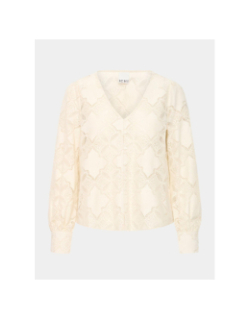 Chemisier dentelle ihylovi beige femme - Ichi