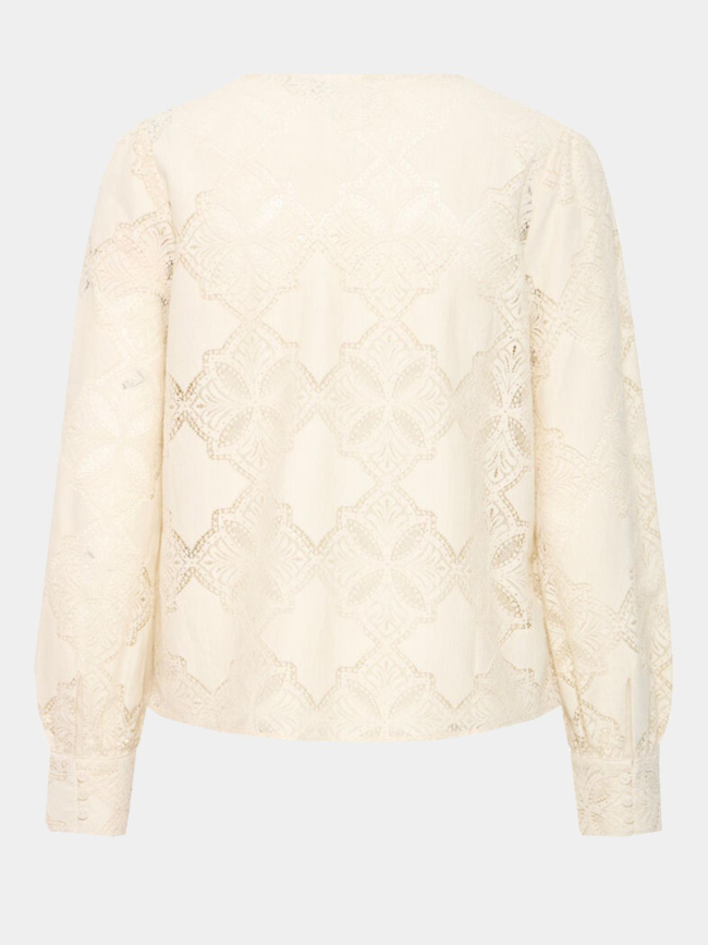 Chemisier dentelle ihylovi beige femme - Ichi