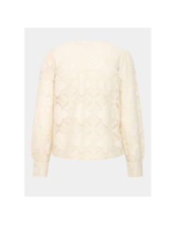 Chemisier dentelle ihylovi beige femme - Ichi