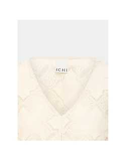 Chemisier dentelle ihylovi beige femme - Ichi
