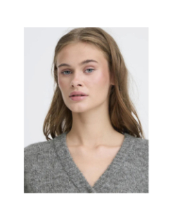 Gilet sans manche boutonné ihbelablue gris femme - Ichi