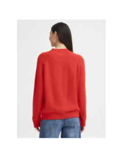 Pull col boutonné dasila rouge femme - Ichi