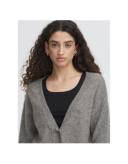 Gilet cardigan dasila gris femme - Ichi