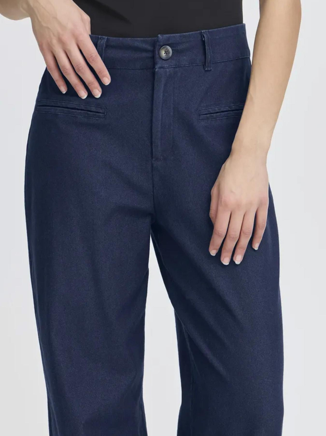 Jean large kate denim bleu marine femme - Ichi