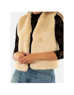 Veste sans manche fausse fourrure beige femme - Molly Bracken