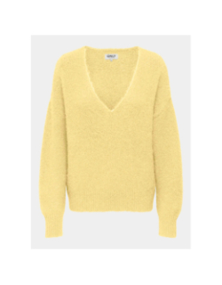 Pull col v maggie jaune femme - Only