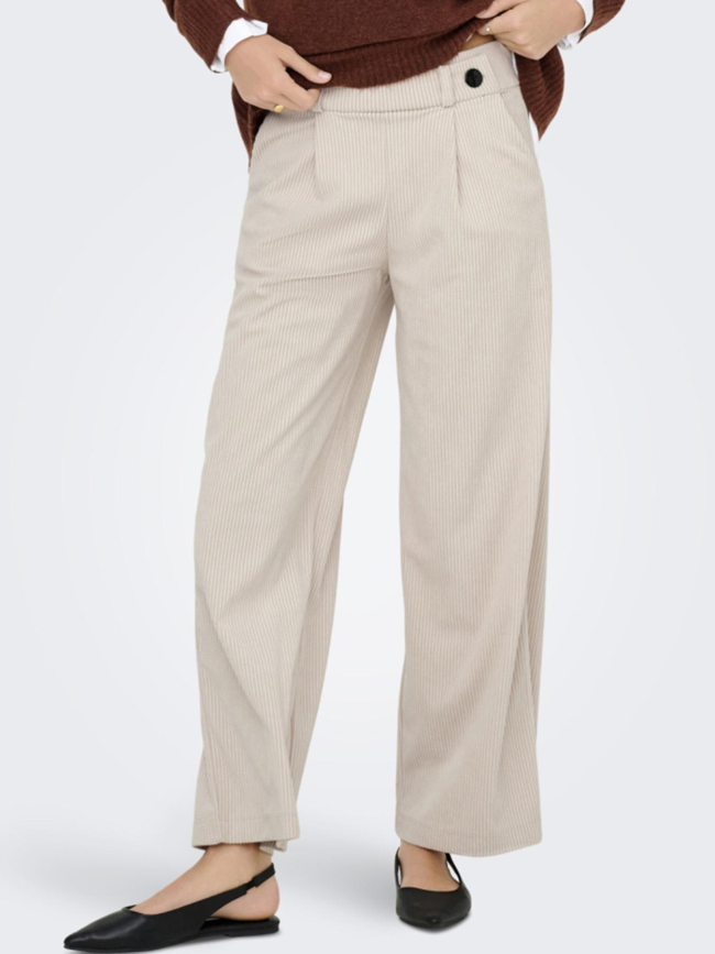 Pantalon velours côtelé geggo beige femme - Jdy