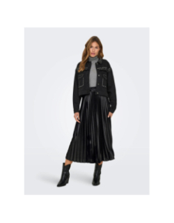 Jupe plissée brillante lyon noir femme - Only