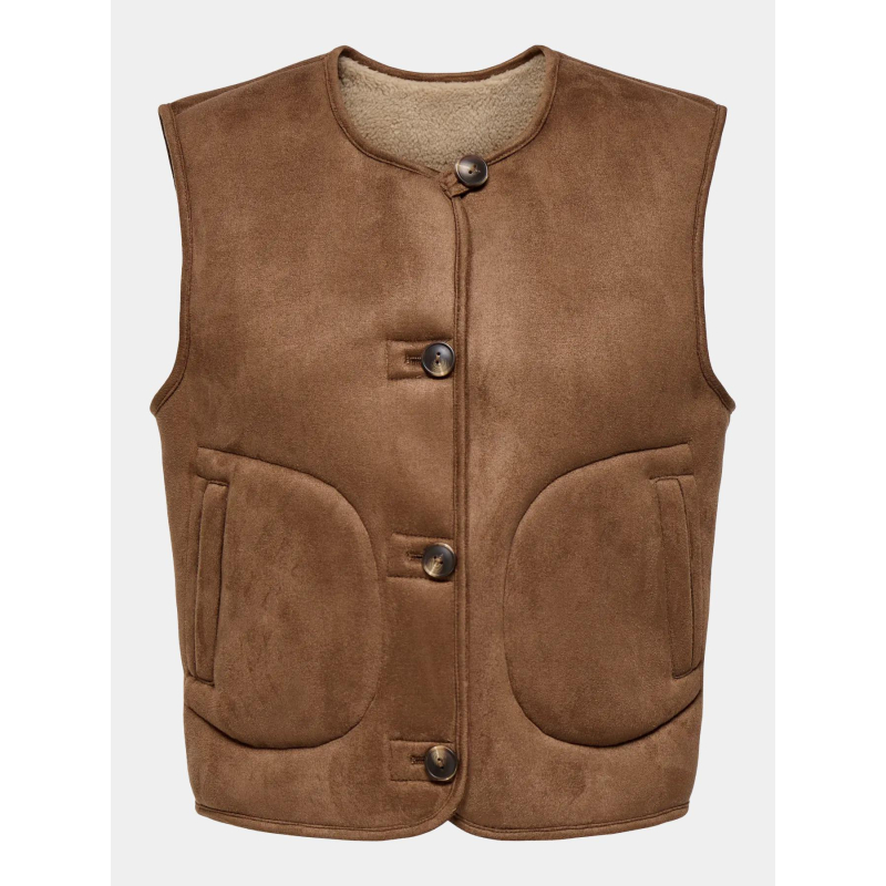 Veste sans manche réversible nico marron femme - Only