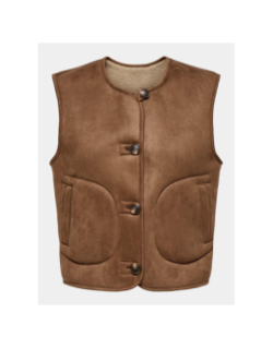 Veste sans manche réversible nico marron femme - Only