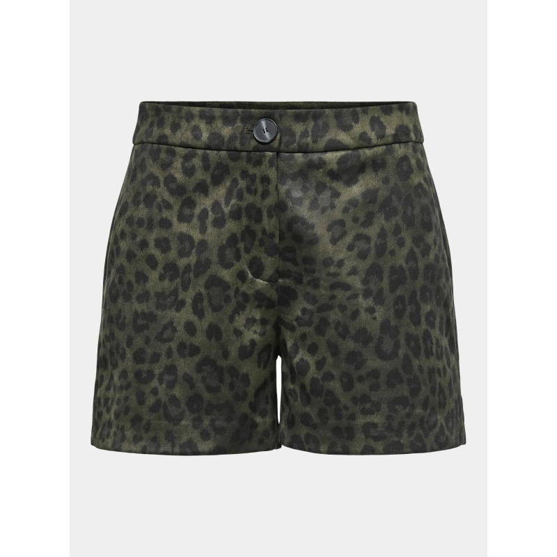 Short suédine léopard moon kaki femme - Only