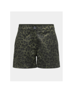 Short suédine léopard moon kaki femme - Only