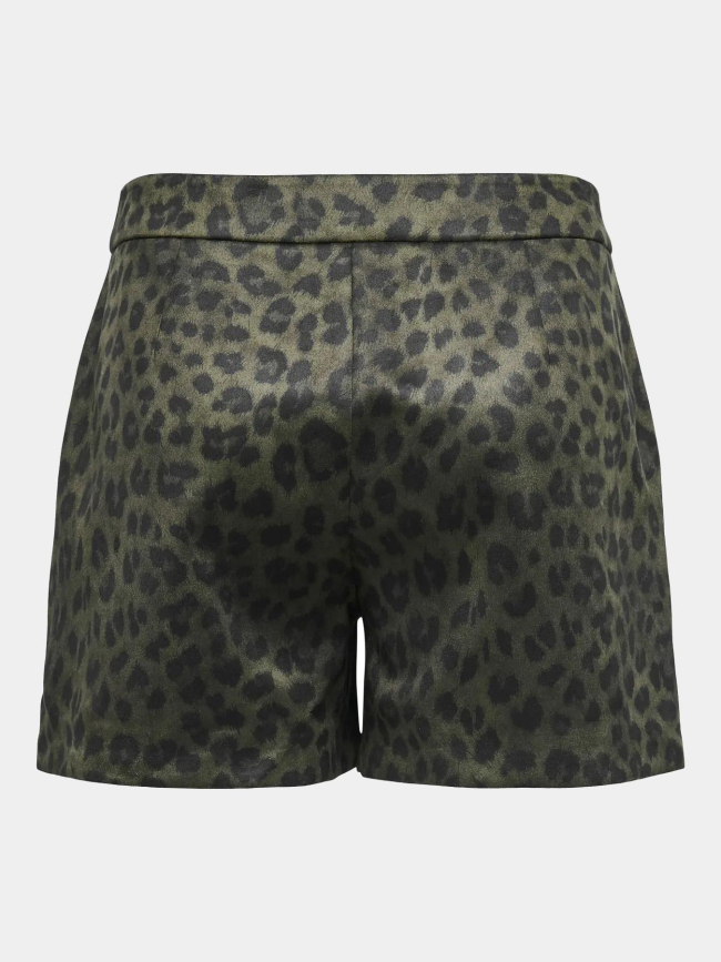 Short suédine léopard moon kaki femme - Only