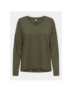 Top rayé manches longues harrie kaki femme - Only