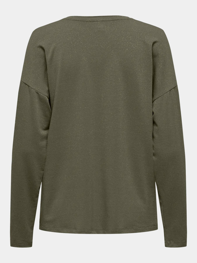 Top rayé manches longues harrie kaki femme - Only