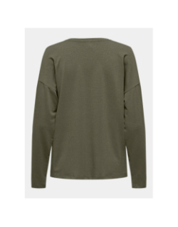 Top rayé manches longues harrie kaki femme - Only