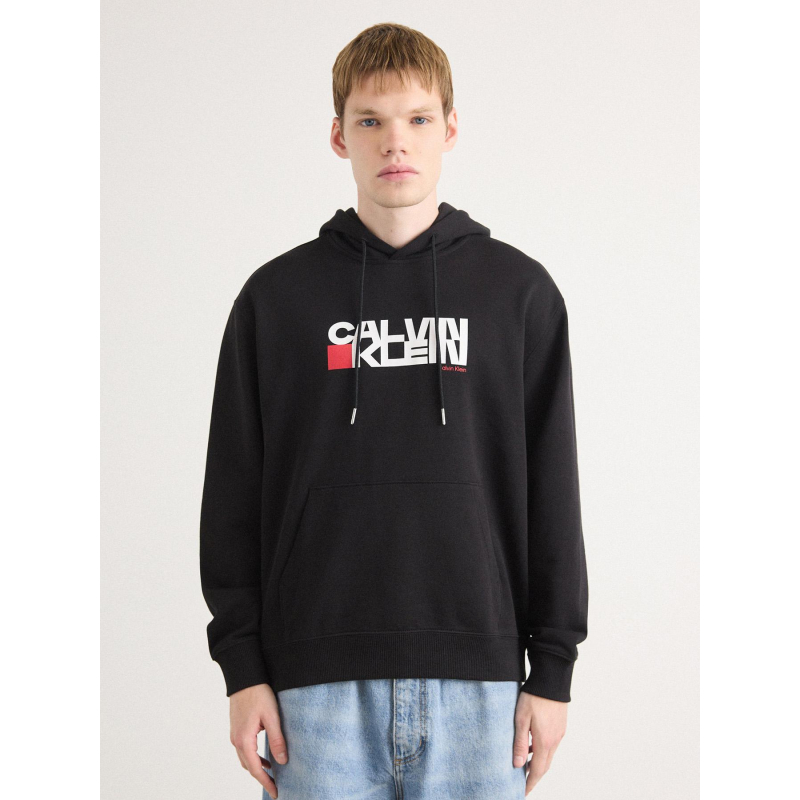 Sweat à capuche redbox noir homme - Calvin Klein Jeans