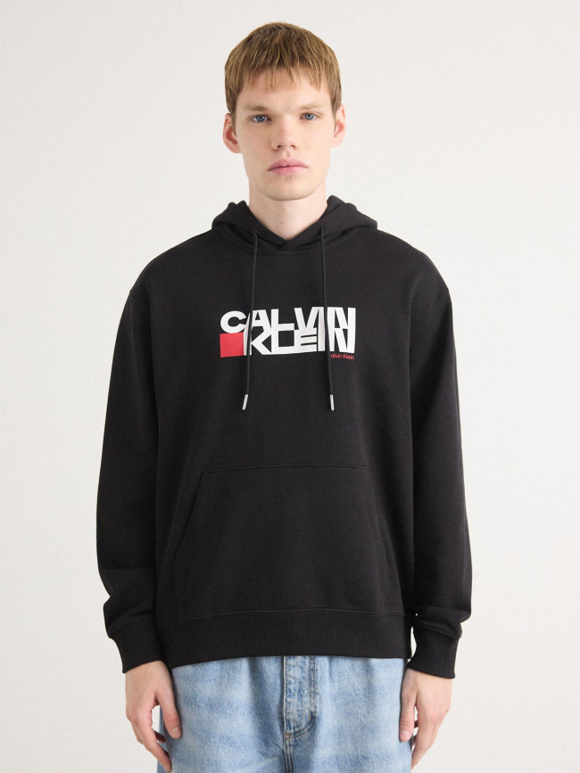 Sweat à capuche redbox noir homme - Calvin Klein Jeans