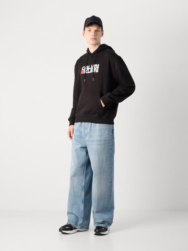 Sweat à capuche redbox noir homme - Calvin Klein Jeans