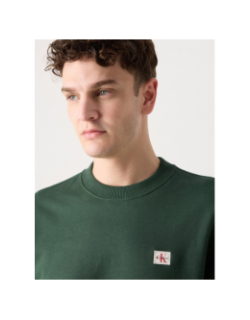 Sweatshirt terry badge vert homme - Calvin Klein Jeans
