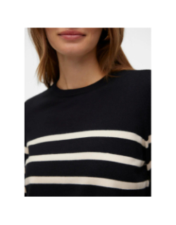 Pull rayé col rond saba noir femme - Vero Moda