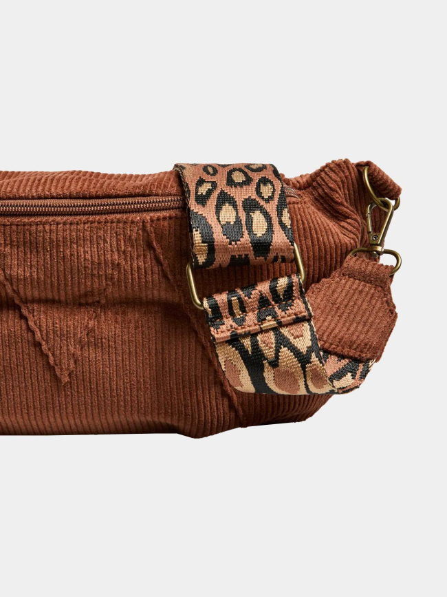 Sac banane velours côtelé nenny marron femme - Pieces