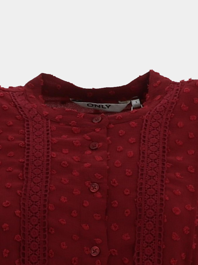 Chemisier melia dobby bordeaux femme - Only