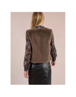 Veste sans manche fausse fourrure marron femme - Molly Bracken