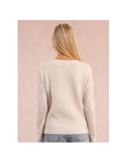 Gilet cardigan boutons cœur blanc femme - Molly Bracken