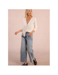 Gilet cardigan boutons cœur blanc femme - Molly Bracken