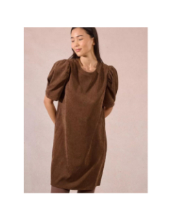 Robe droite côtelé marron femme - Molly Bracken