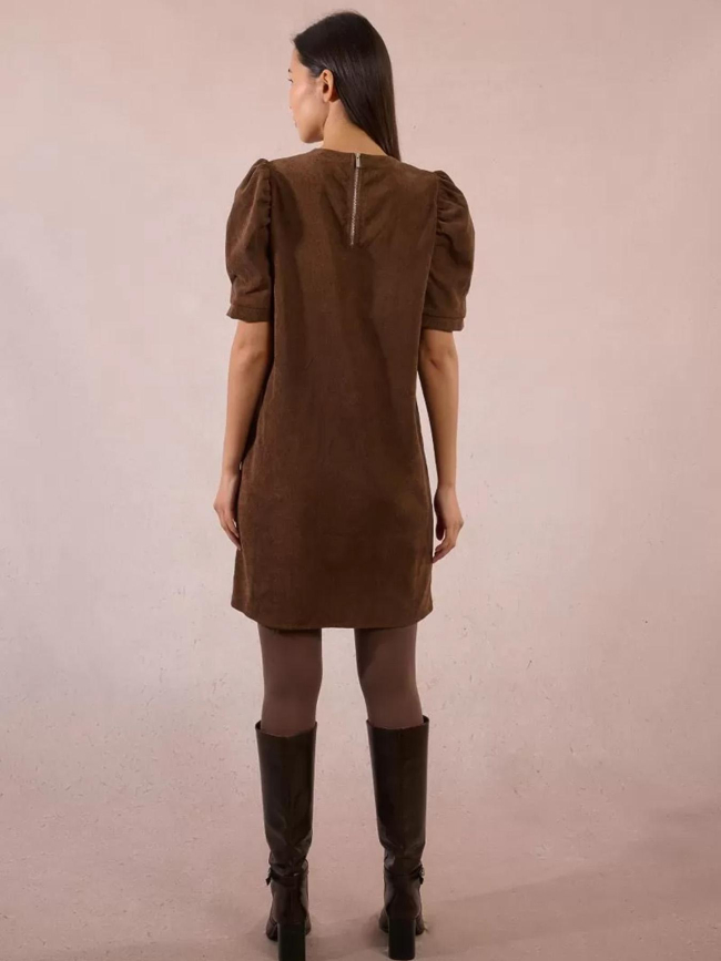 Robe droite côtelé marron femme - Molly Bracken
