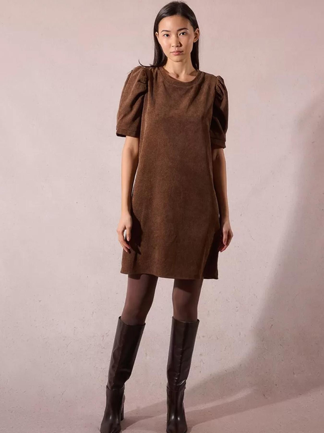 Robe droite côtelé marron femme - Molly Bracken