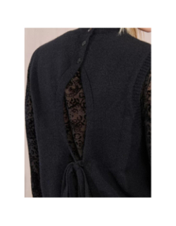 Pull sans manche dos ouvert noir femme - Molly Bracken