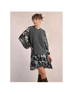 Pull sans manche dos ouvert gris femme - Molly Bracken