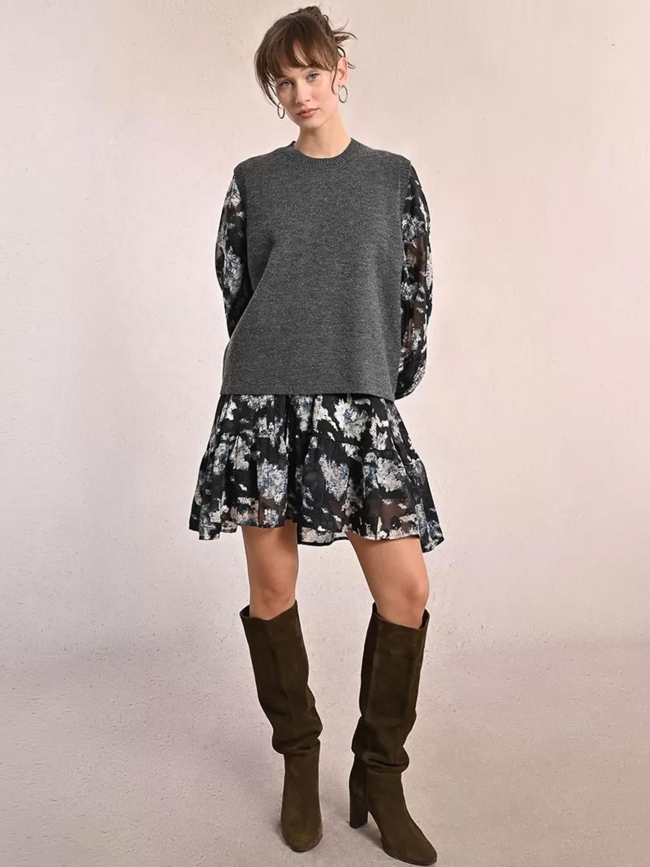 Pull sans manche dos ouvert gris femme - Molly Bracken